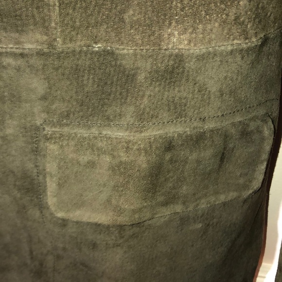 Caslon Brown Suede Leather Button Up Coat M - Picture 5 of 7